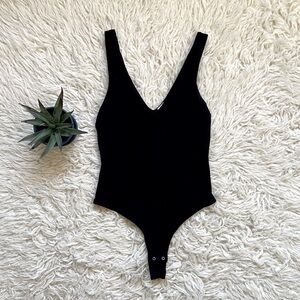 Garage V-Neck Ribbed Bodysuit